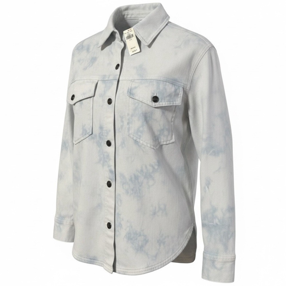 aerie Light Blue Tie-Dye Button-Down Shirt